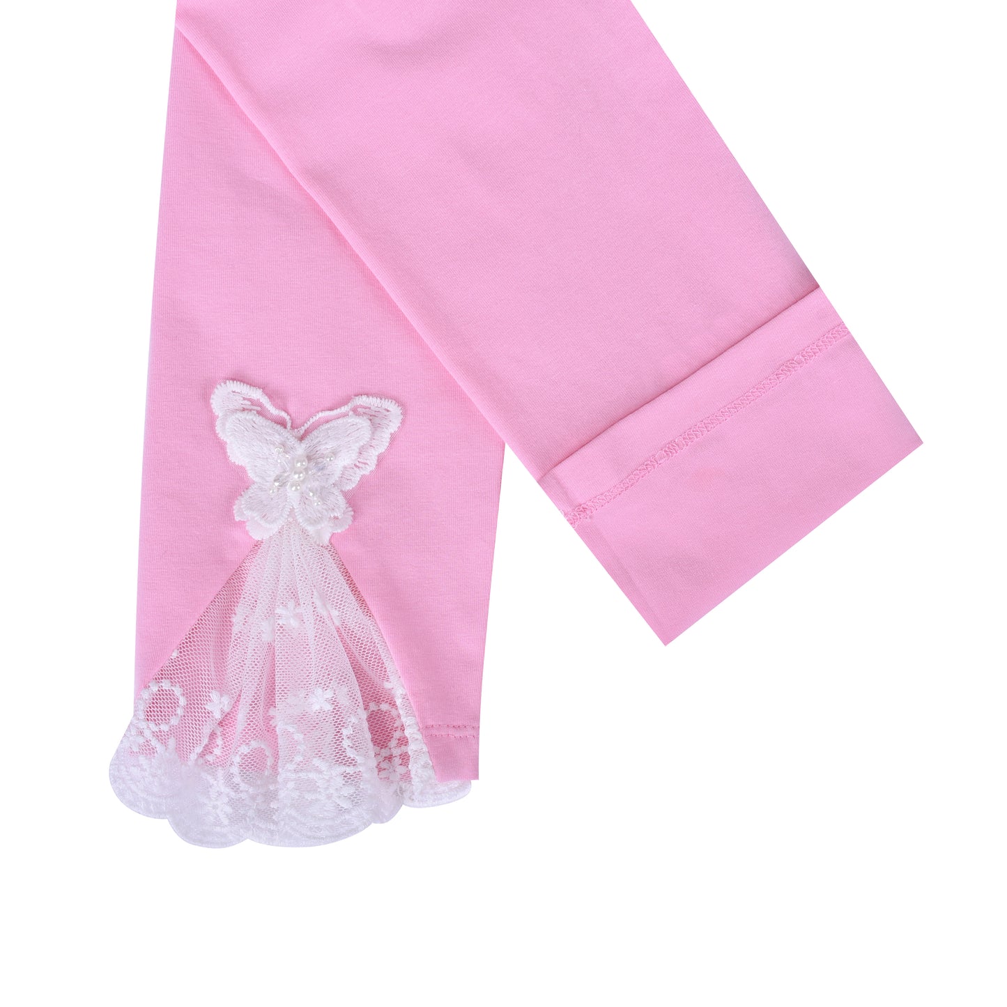 Girls Pants 3-Pack Cotton Leggings Lace Stretchy Kids Toddler Size 2-8 Years