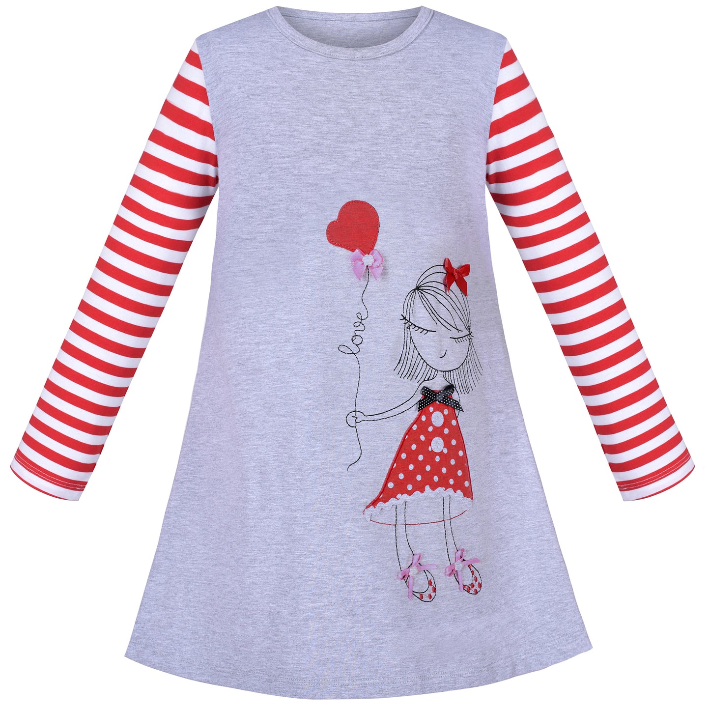 Girls Outfit Set Cotton Dress Leggings Santa Christmas Gift Size 2-8 Years