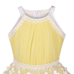 Girls Dress Butterfly Embroidered Halter Dress Party Size 5-12 Years