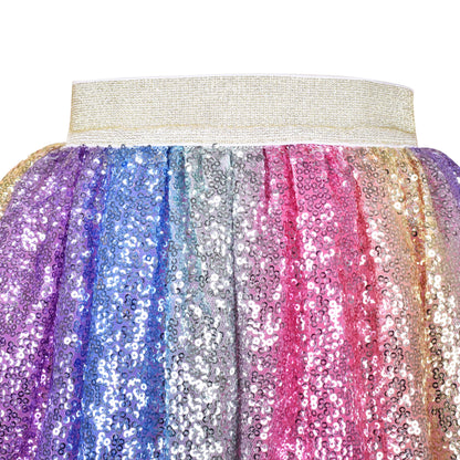 Sunny Fashion Girls Sequin Tutu Skirt with Bunny Headband Set