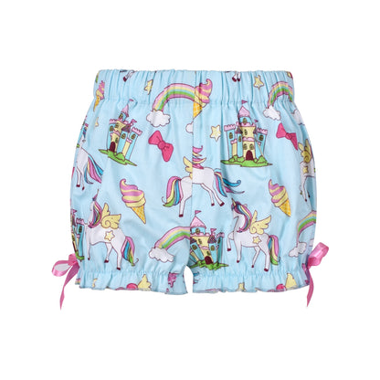 Sunny Fashion Girls Unicorn Rainbow Print Bowknot Princess Dress