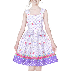 Girls Dress Heart Print Size 4-12 Years Christmas
