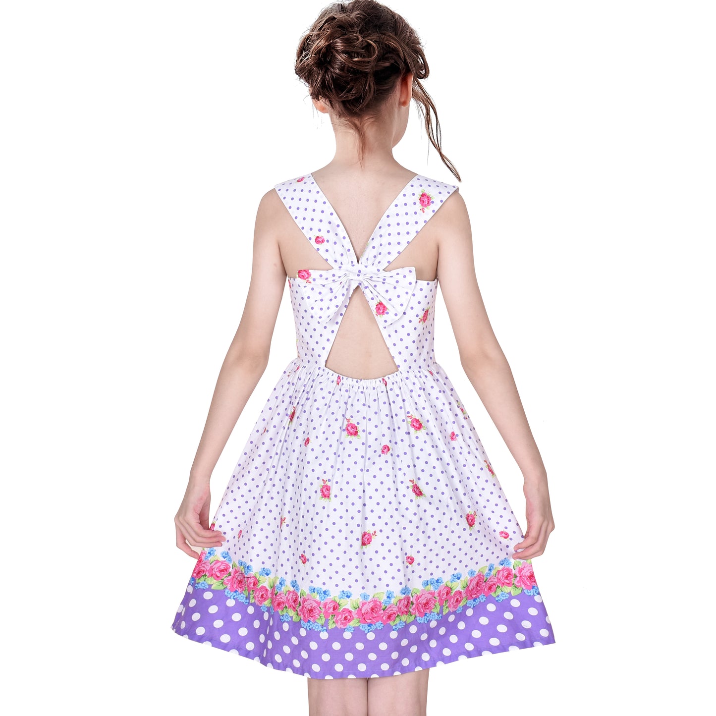 Girls Dress Heart Print Size 4-12 Years Christmas