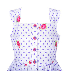 Girls Dress Heart Print Size 4-12 Years Christmas