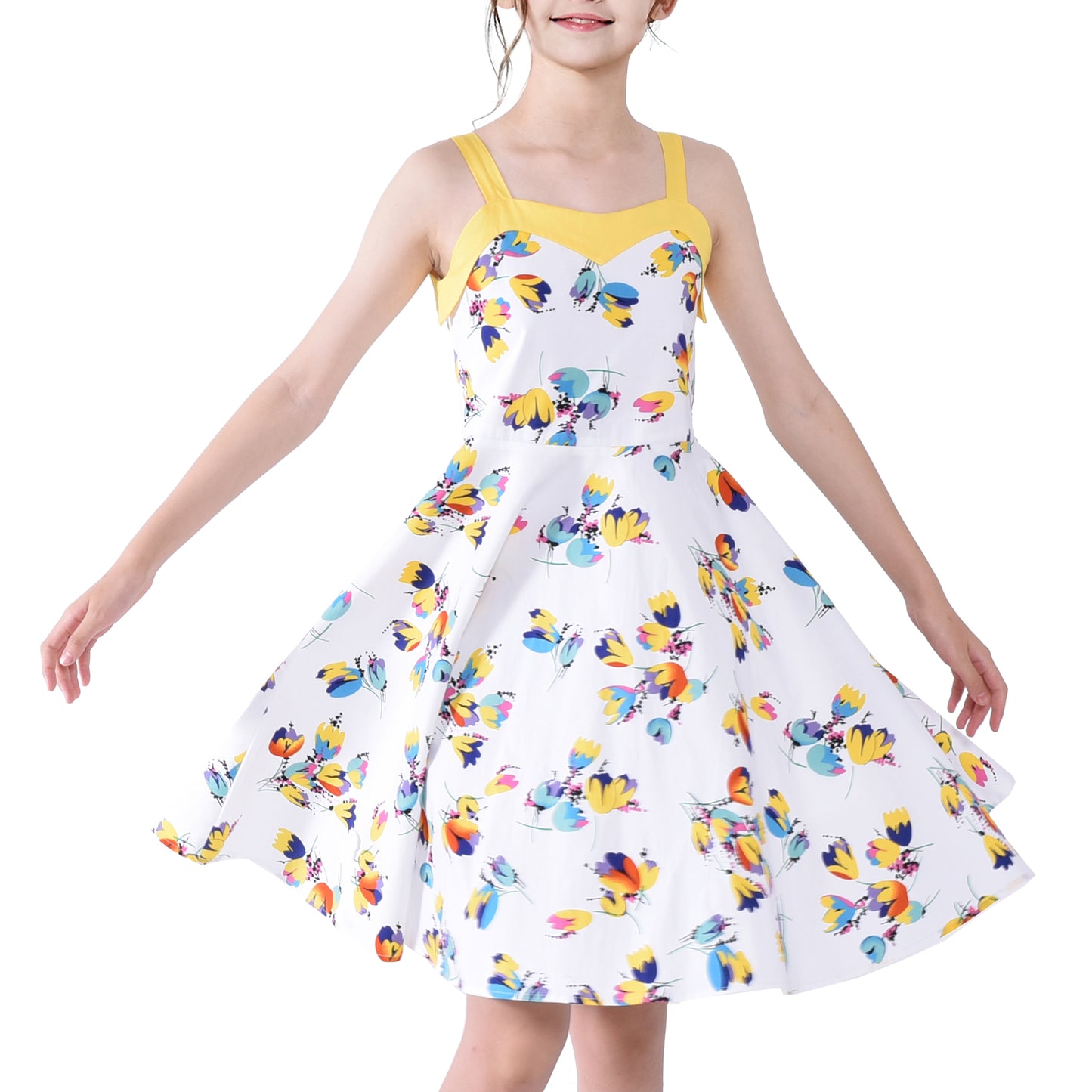 Girls Dress Flower Summer Casual Dress Lace Size 5-14 Years