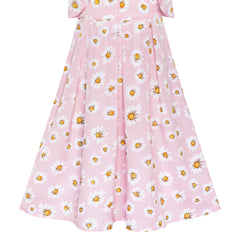 Girls Dress Leaf Sleeveless Summer Party Size 6-14 Years