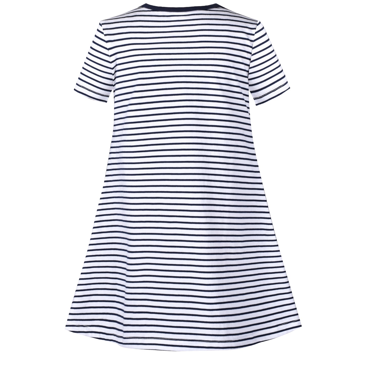 Girls Casual Dress Navy Cotton Short Sleeve Rainbow Cloud Size 2-10 Years