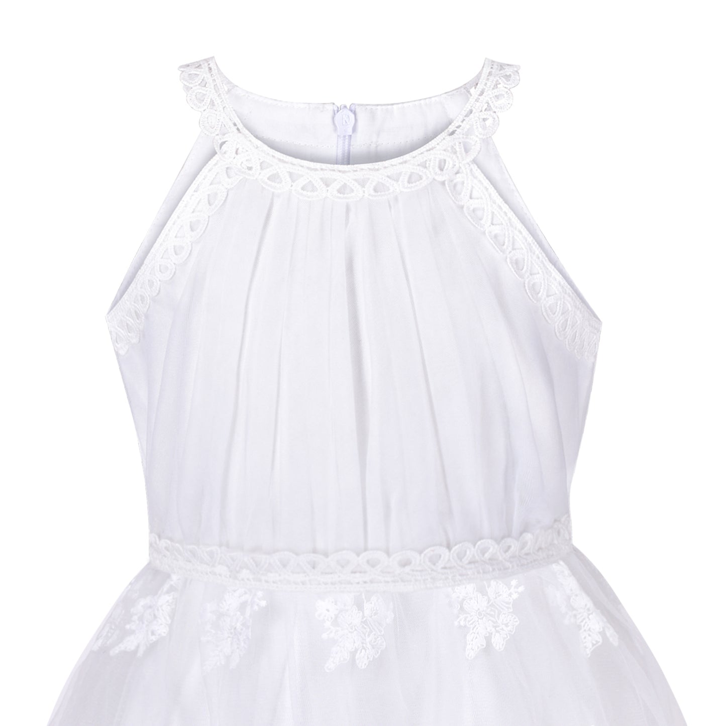 Girls Dress Butterfly Embroidered Halter Dress Party Size 5-12 Years