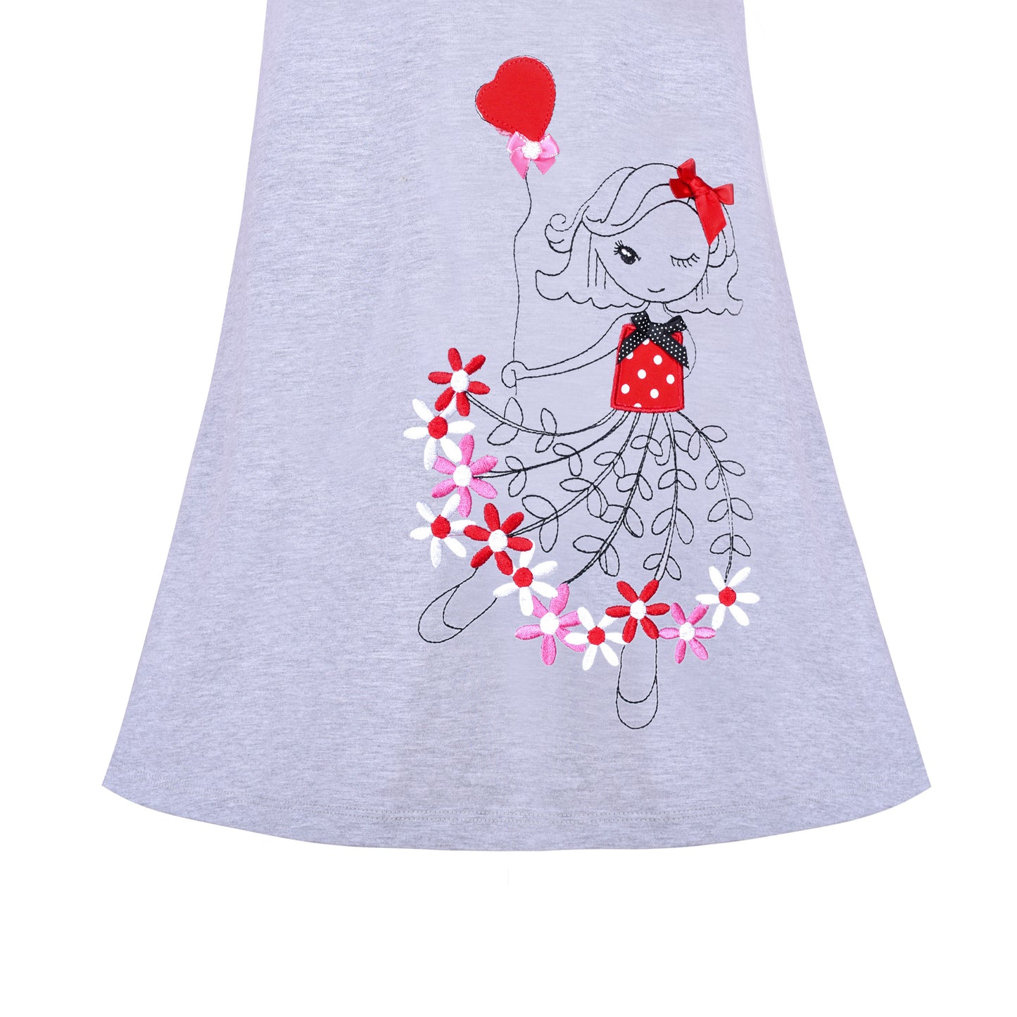 Girls Casual Dress Cotton Long Sleeve Kite Cloud Embroidered Size 2-8 Years