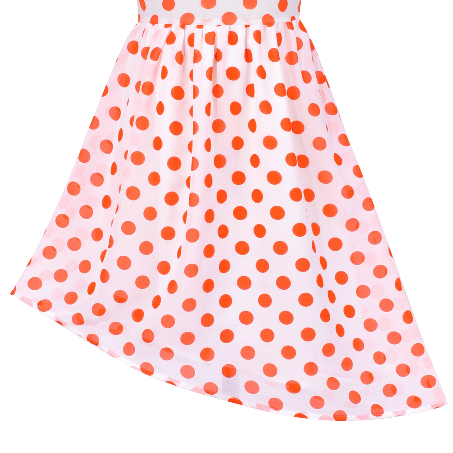Girls Dress Swiss Dot Hi-lo Skirt Sweet Halter Sleeveless Size 6-14 Years