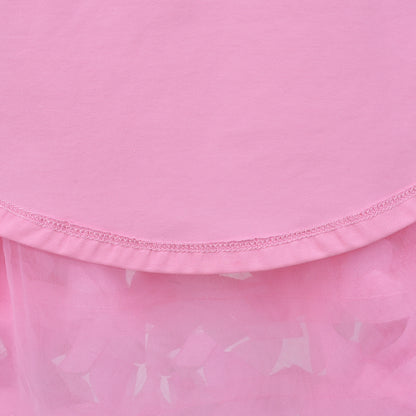 Sunny Fashion Girls Pink 3D Floral Tulle Dress with Crossbody Flower Bag