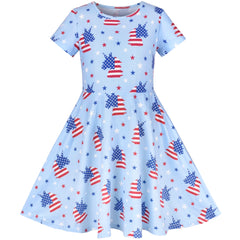 Girls Dress Unicorn Short Sleeve Casual Dress Size 4-12 Years