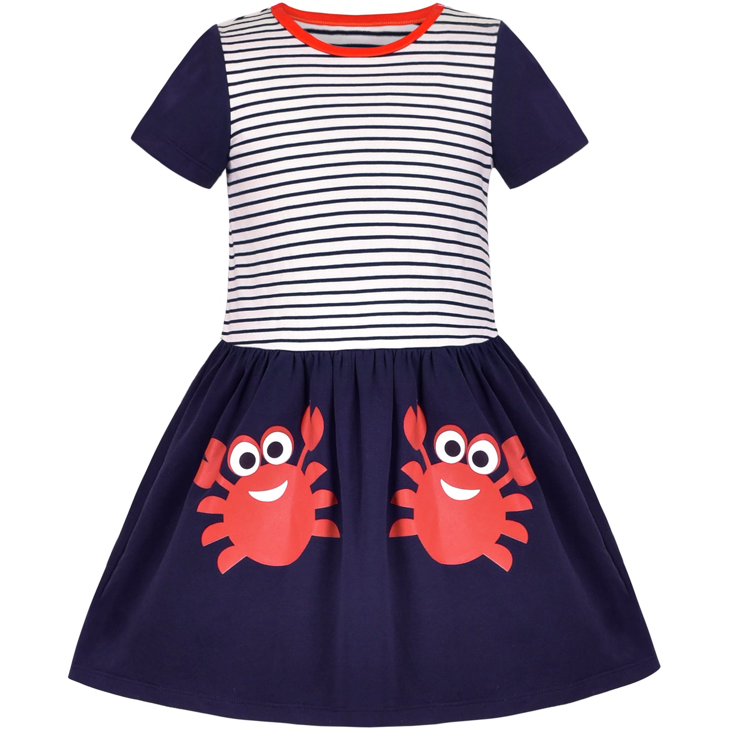 Girls Dress Cotton Unicorn Sequin Short Sleeve Casual Size 3-12 Years