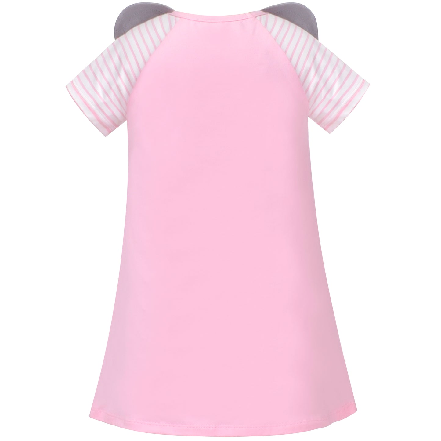 Girls Dress Flower Embroidered Stripe Short Sleeve Size 2-12 Years