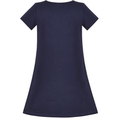 Girls Dress T-shirt Cotton Bird Embroidered Short Sleeve Size 2-8 Years