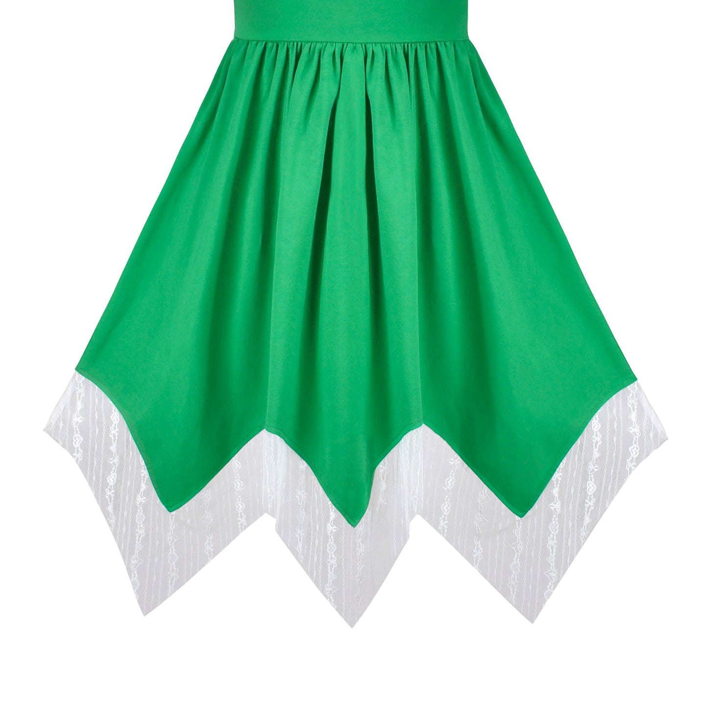 Girls Dress Flower Print Hanky Hem With Necklace Size 6-14 Years