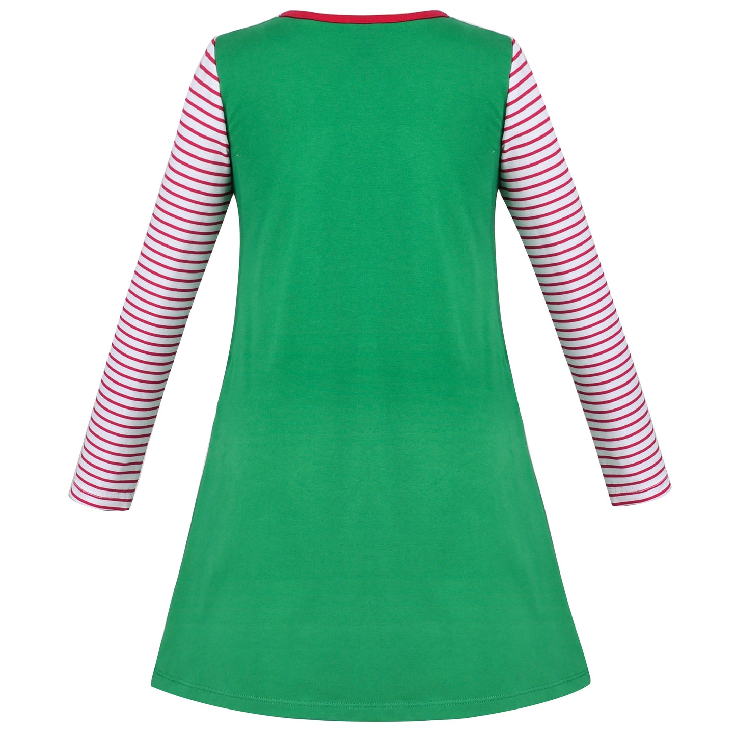 Girls Dress Long Sleeve Daisy Flower Striped Casual Cotton Size 3-12 Years