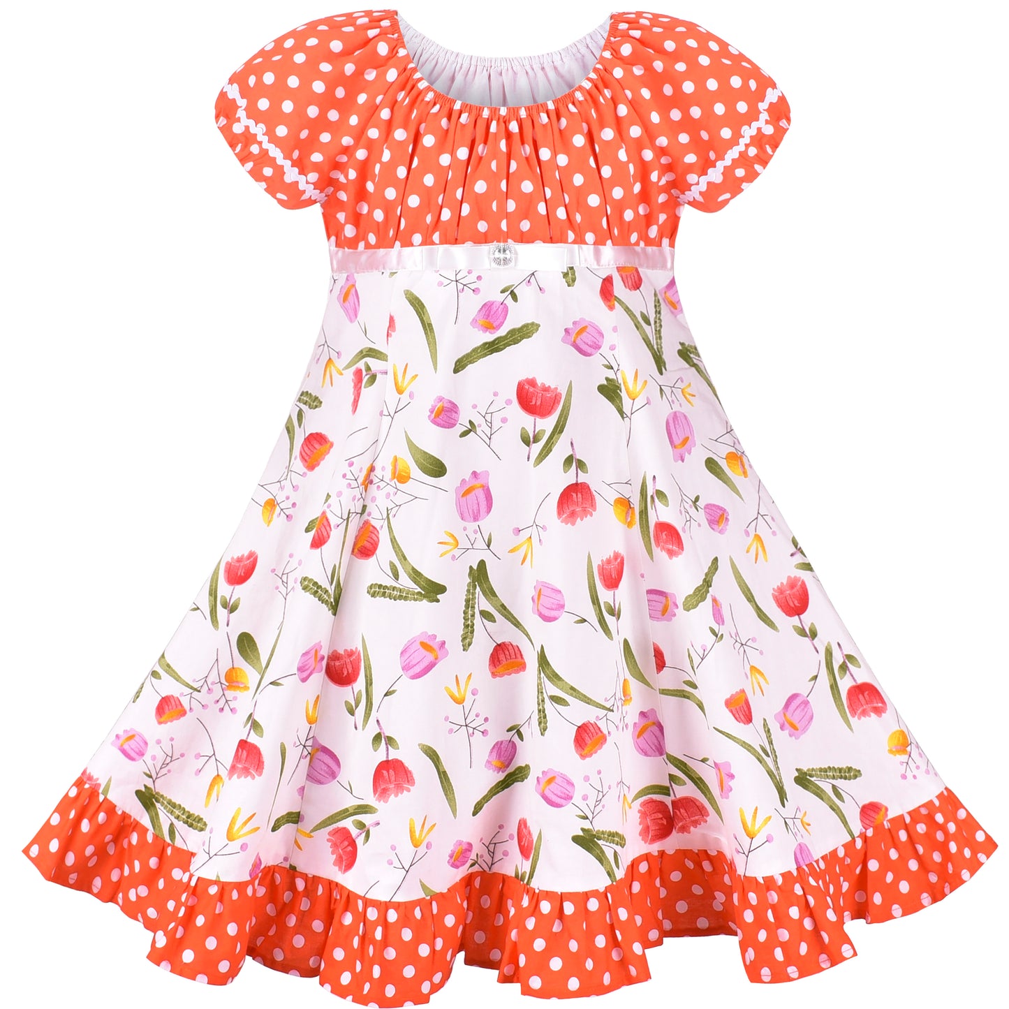 Girls Dress Flower Summer Casual Dress Lace Size 5-14 Years