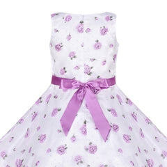 3 Layers Girls Dress flower Wave Pageant Bridesmaid Size 4-12 Years