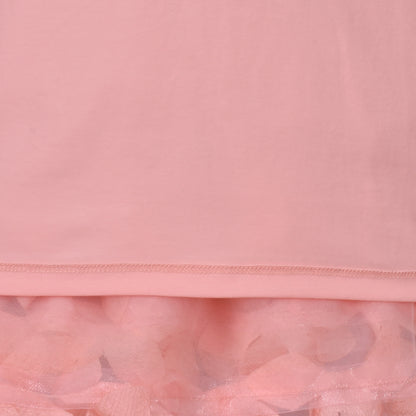 Sunny Fashion Girls Pink 3D Floral Tulle Dress with Crossbody Flower Bag
