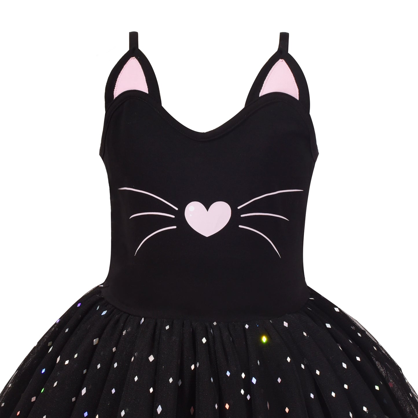 Girls Dress Cat Face Tower Ruffle Dancing Party Size 3-12 Years