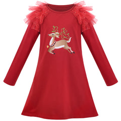 Girls Dress Long Sleeve Daisy Flower Striped Casual Cotton Size 3-12 Years