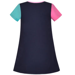 Girls Dress T-shirt Cotton Bird Embroidered Short Sleeve Size 2-8 Years