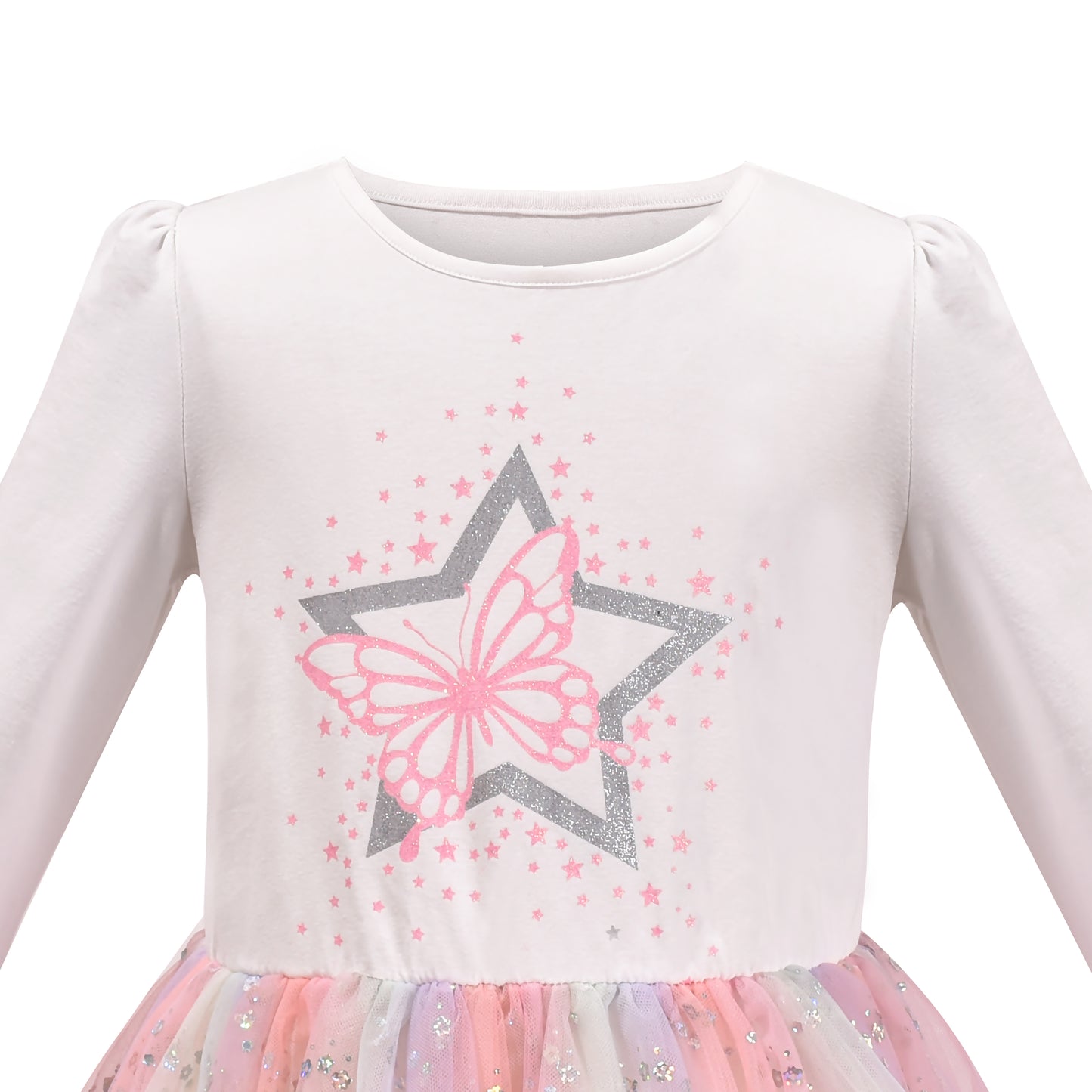 Girls Dress Long Sleeve Christmas Owl Sparkling Sequin Tulle Size 3-14 Years