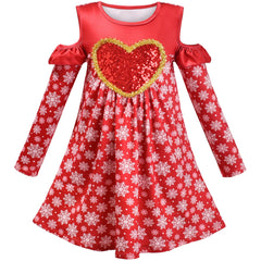Girls Dress Long Sleeve Daisy Flower Striped Casual Cotton Size 3-12 Years