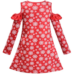Girls Dress Long Sleeve Daisy Flower Striped Casual Cotton Size 3-12 Years