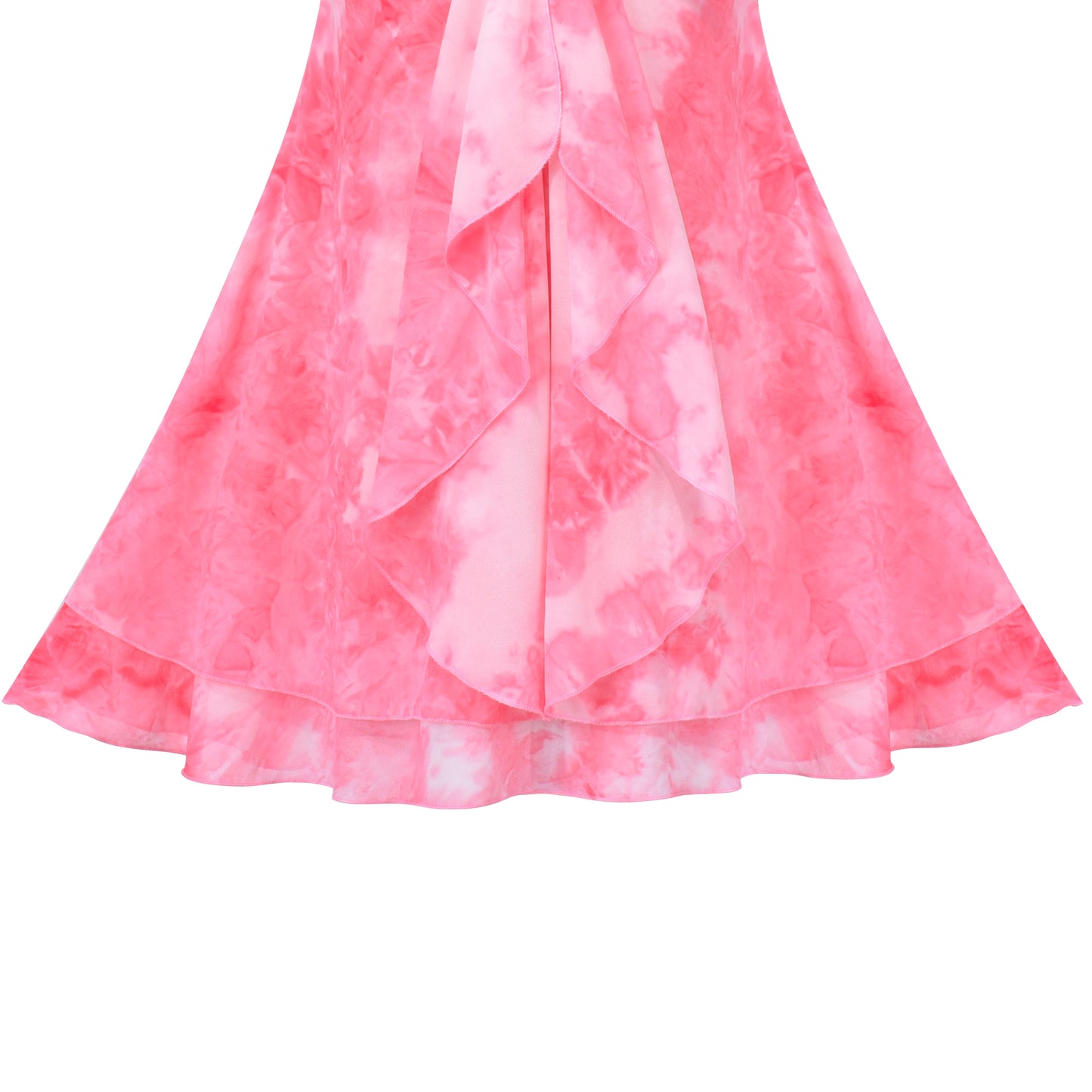 Girls Dress Sleeveless Halter Flower Multi Layer Chiffon Size 3-14 Years