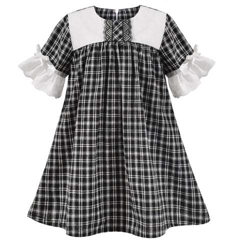 Girls Cold Shoulder Dress Denim Cowboy 3/4 Sleeve Size 2-12 Years