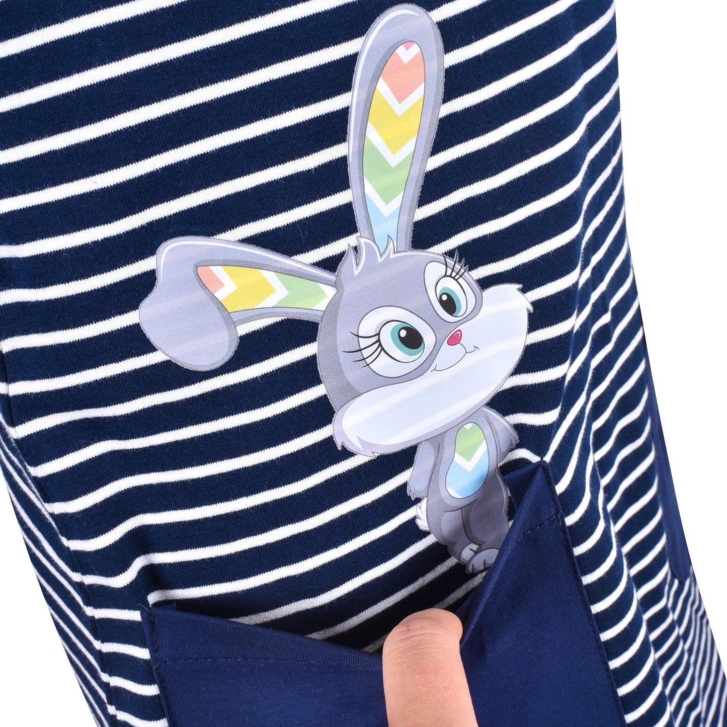 Girls Dress Long Sleeve Daisy Flower Striped Casual Cotton Size 3-12 Years