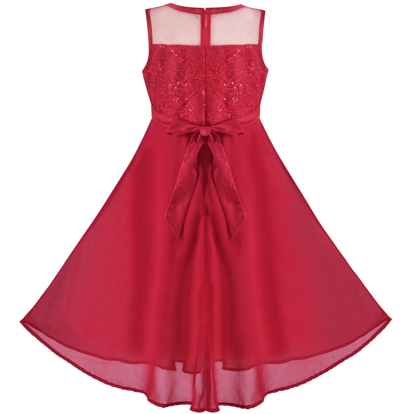 Girls Dress Rhinestone Chiffon Bridesmaid Dance Ball Maxi Gown Size 6-14 Years