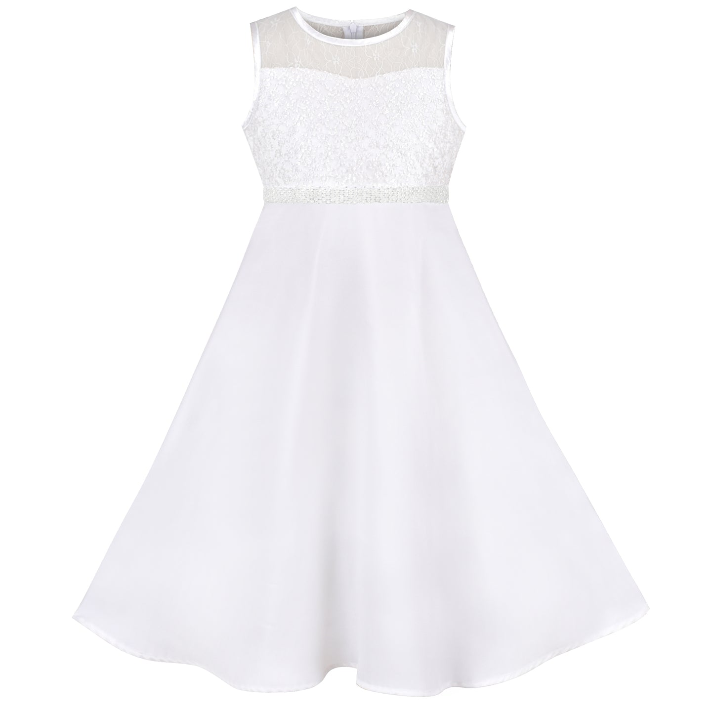 Girls Dress Rhinestone Chiffon Bridesmaid Dance Ball Maxi Gown Size 6-14 Years
