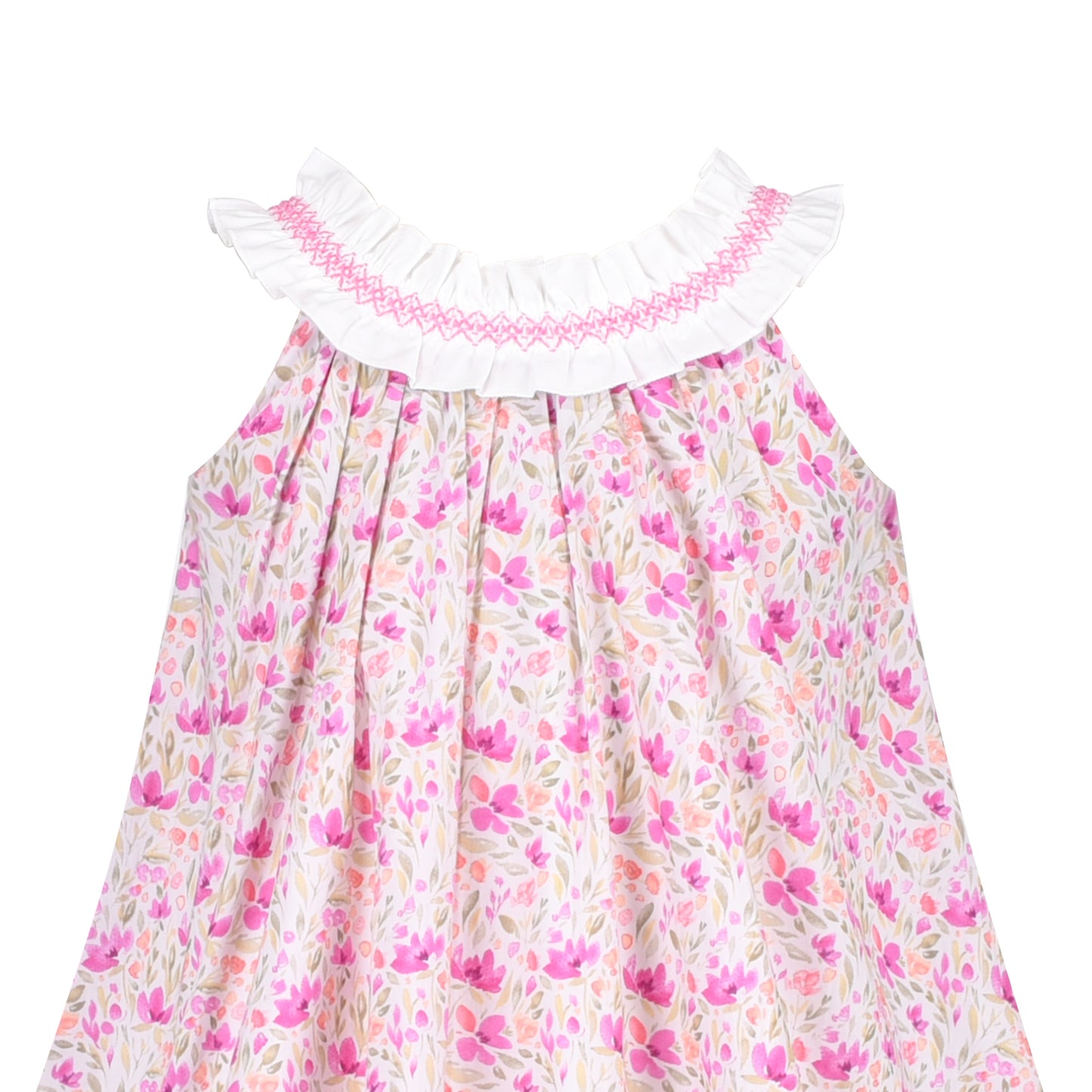 Girls Dress Spring Pink Spaghetti Suspender Floral Ruffle Sleeveless Size 4-8 Years