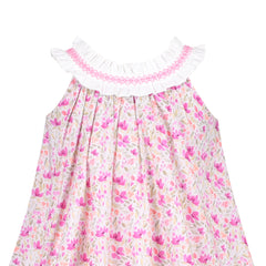 Girls Dress Spring Pink Spaghetti Suspender Floral Ruffle Sleeveless Size 4-8 Years
