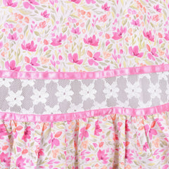 Girls Dress Spring Pink Spaghetti Suspender Floral Ruffle Sleeveless Size 4-8 Years
