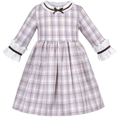 Girls Cold Shoulder Dress Denim Cowboy 3/4 Sleeve Size 2-12 Years