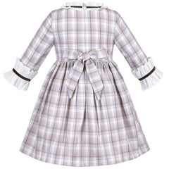 Girls Cold Shoulder Dress Denim Cowboy 3/4 Sleeve Size 2-12 Years