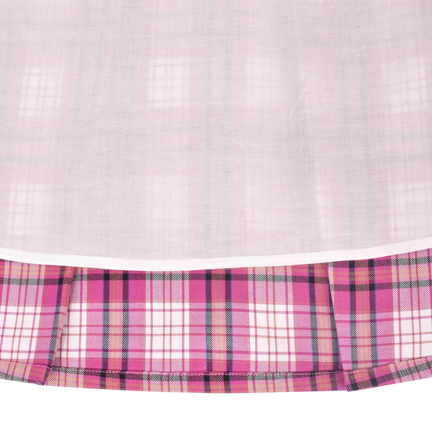Sunny Fashion Girls Pink Plaid A-Line Dress with Bow Tie Collar