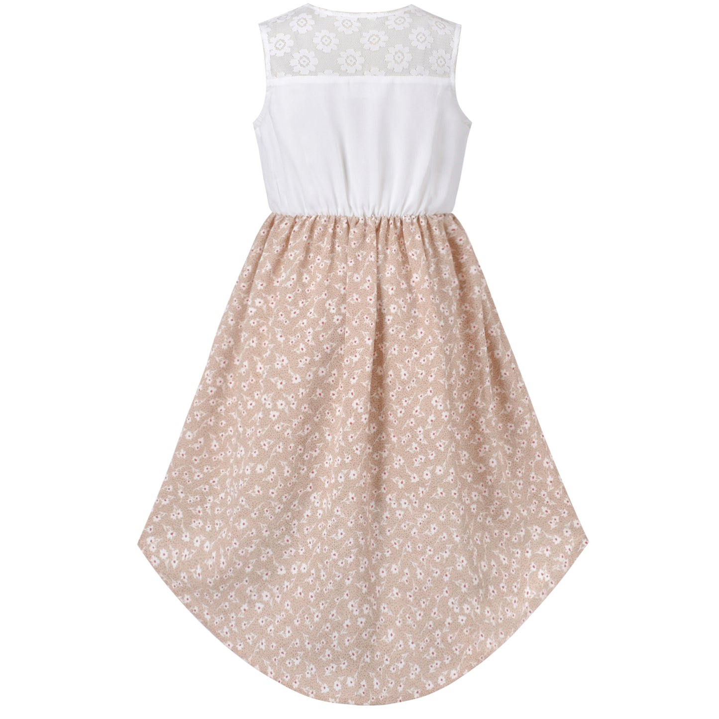 Girls Dress Chiffon Floral High-Low Tie Waist Party Princess Size 7-14 Years