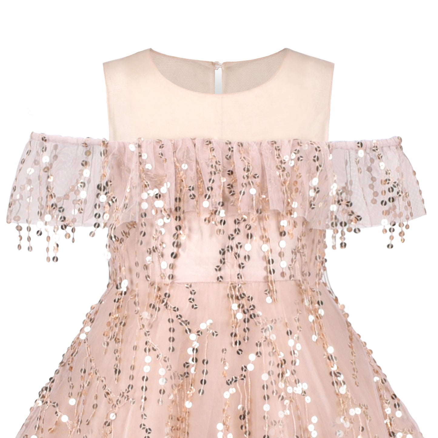 Girls Dress Off Shoulder Hi-low Skirt Bridesmaid Size 4-14 Years