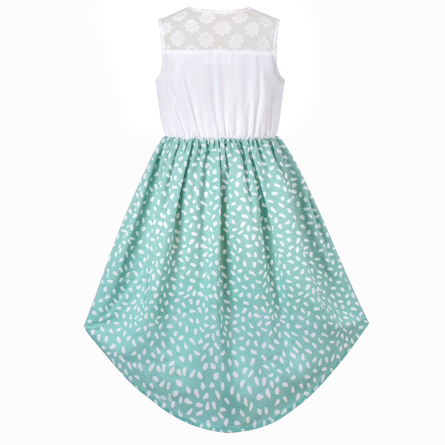 Girls Dress Chiffon Floral High-Low Tie Waist Party Princess Size 7-14 Years
