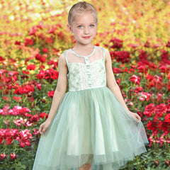 Flower Girl Dress Champagne Sequin Hi-low Wedding Bridesmaid Size 4-14 Years