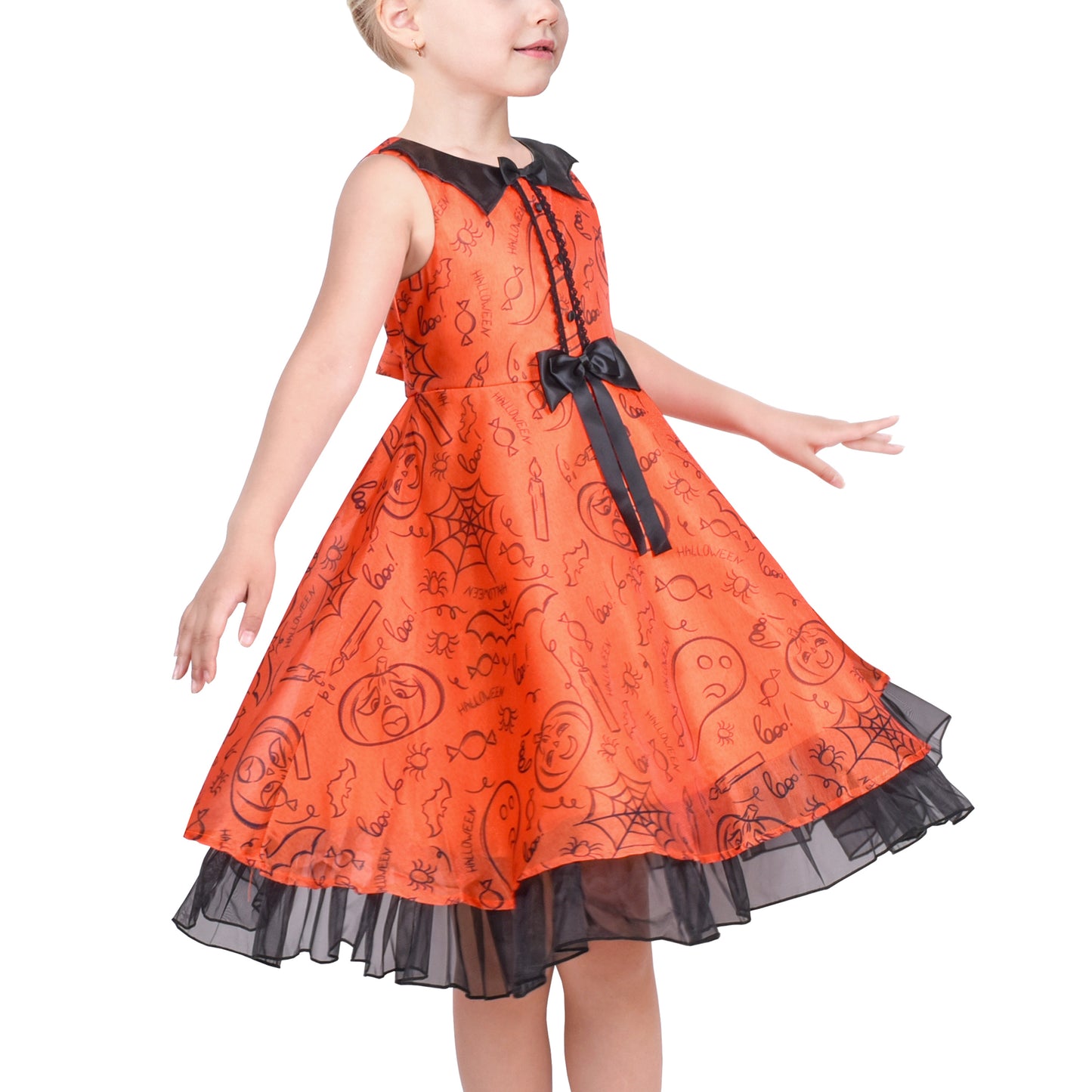 3 Layers Girls Dress flower Wave Pageant Bridesmaid Size 4-12 Years