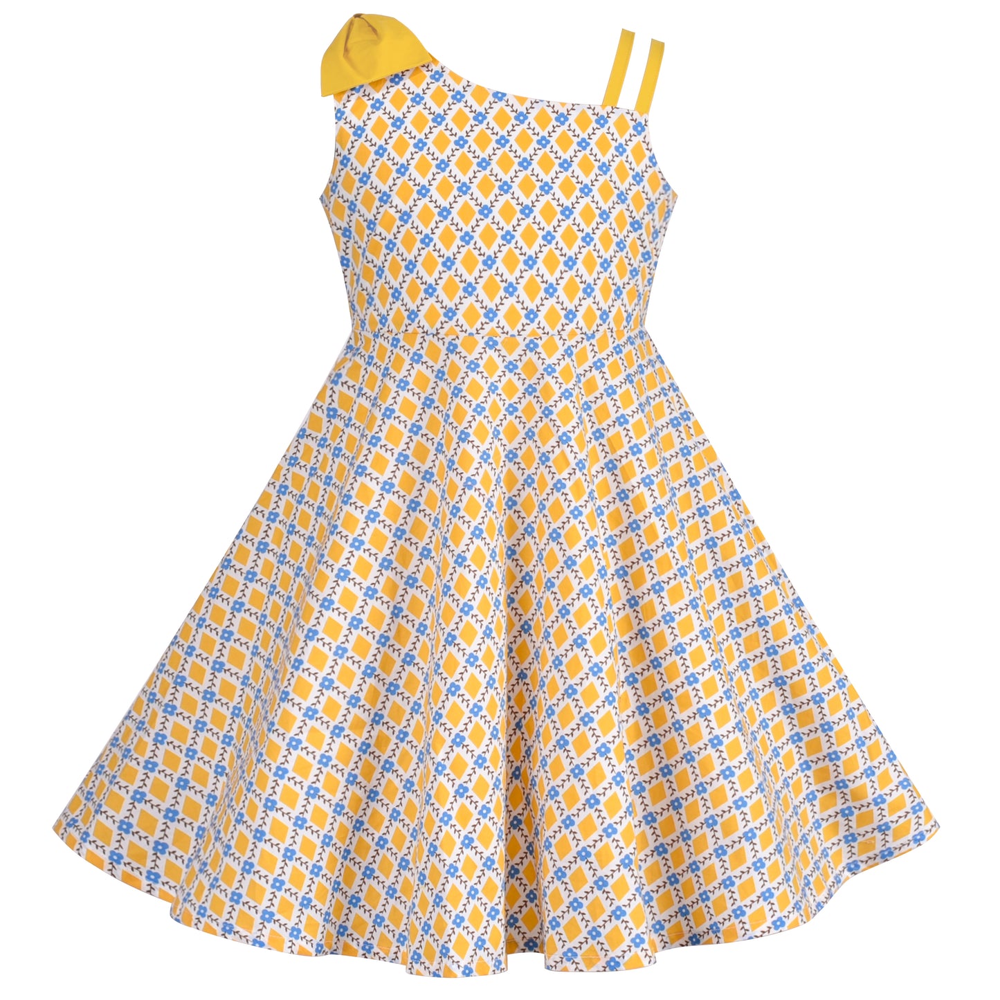 Girls Dress One Shoulder Sea Star Flower Dress Birthday Party Size 4-12 Years