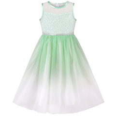 Girls Dress Flower Lace Top Burgundy Gradient Skirt Sleeveless Size 6-14 Years