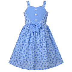 Girls Dress Heart Print Size 4-12 Years Christmas