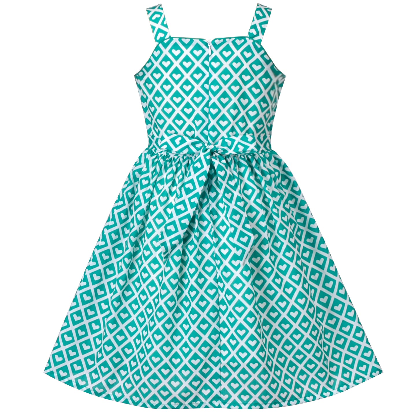 Girls Dress Heart Print Size 4-12 Years Christmas